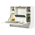 thumbnail image 1 of Giantex Wall Mounted Desk, Multi-Function Floating Desk w/Storage Drawer & Shelves, Wall Mounted Computer Desk for Home & Office, White, 1 of 6