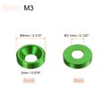 thumbnail image 2 of Unique Bargains Lot de 30 Rondelles à Encastrer M3 en Alliage d'Aluminium Anodisé pour Finition, Vert, 2 of 4