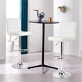 thumbnail image 2 of Costway Set of 2 Adjustable Bar Stools PU Leather Swivel Kitchen Counter Pub Chair White, 2 of 10