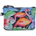 thumbnail image 2 of Anna by Anuschka Women's Hand Painted Genuine Leather Coin Pouch - Top zip entry, 2 of 3