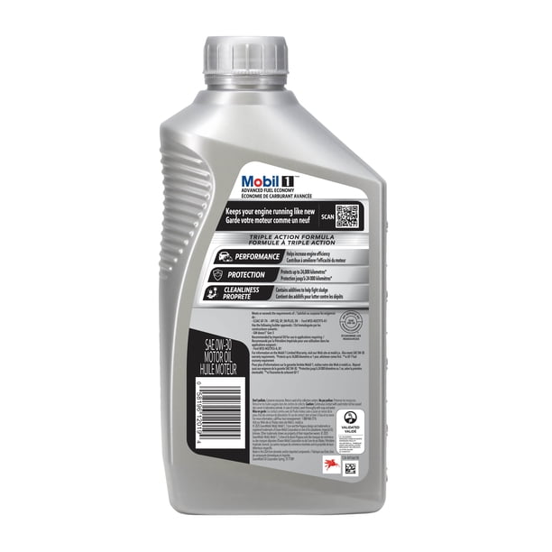 Mobil 1™ Advanced Fuel Economy Full Synthetic Motor Oil 0W-30, 1 L