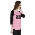 thumbnail image 1 of Inkmeso T-Shirt Raglan pour Femmes à Manches 3/4 Heureux Motivationnel Citation Nothing Haut en Jersey Graphique, 1 of 7