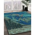 thumbnail image 3 of Ahgly Company Machine Washable Indoor Rectangle Transitional Deep-Sea Blue Area Rugs, 8' x 10', 3 of 7