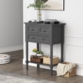 thumbnail image 3 of Costway Console Entryway Table w/ 3 Drawers Open Shelf for Hallway Living room Dark Grey, 3 of 9