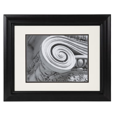 DesignOvation Sawyer 14" x 18" Matted to 10" x 13" Black Portrait Picture Frame