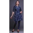 thumbnail image 4 of Bimba Short Kurtis For Ladies Printed Mandarin Collar Roll Up Sleeve Dress, 4 of 6