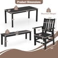thumbnail image 3 of Gymax 6PCS Patio Dining Bench Set Outdoor HDPE Weather Resistant Table & Chairs Set Black, 3 of 9