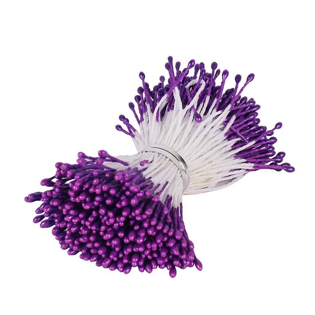 facefd Plastic Flower Heads Handmade DIY artificial Simulation Bouquet Stamen for Wedding Gift Decoration 90Pcs Type 2