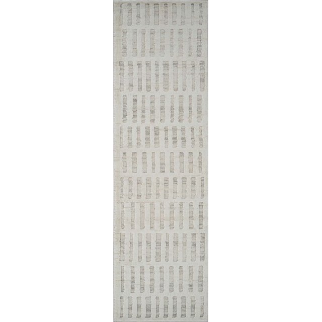 Rug Branch Astra Modern Indoor Area Rug, beige cream runner with abstract vertical rectangular patterns in varying beige tones, machine-woven polyester with jute backing, ideal for hallways, kitchens, and living rooms, also suitable as a decorative accent in entryways