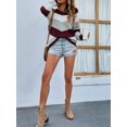 thumbnail image 3 of Tralilbee Women Long Sleeve Crew Neck Pullovers Stitching Color Loose Knitted Sweaters, 3 of 6