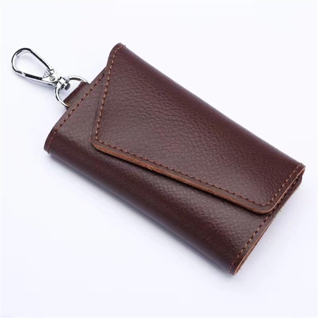 Multifunction Key Bag Housekeeper Holders Leather Keychain Men Women Buckle Keys Organizer Case