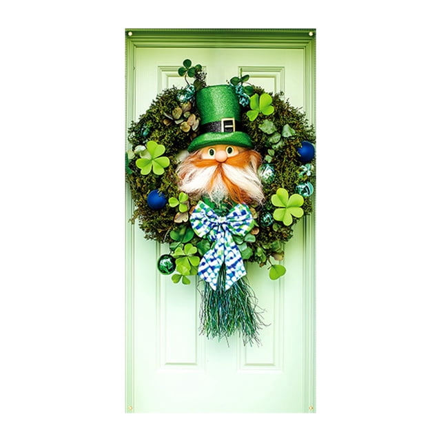 Rideau de Porte de la Saint-Patrick en Polyester Intérieur Extérieur Décoration de Porte pour la Maison pour Fête de Festival