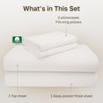 thumbnail image 4 of California Design Den King Size Sheet Set - 600 Thread Count 100% Cotton Sateen, Soft & Breathable - True Ivory, 4 of 9