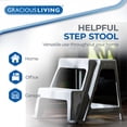 thumbnail image 4 of Gracious Living 16" Plastic 2 Step Portable Garage Home & Kitchen Stool, Gray, 4 of 10