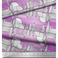 thumbnail image 2 of Soimoi Purple Cotton Poplin Fabric London Theme Architectural Printed Fabric 1 Yard 42 Inch Wide, 2 of 3