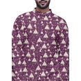 thumbnail image 4 of Atasi Kurta Asymétrique à Boutons pour Hommes Chemise Imprimée Mandarin à Manches Longues, 4 of 5