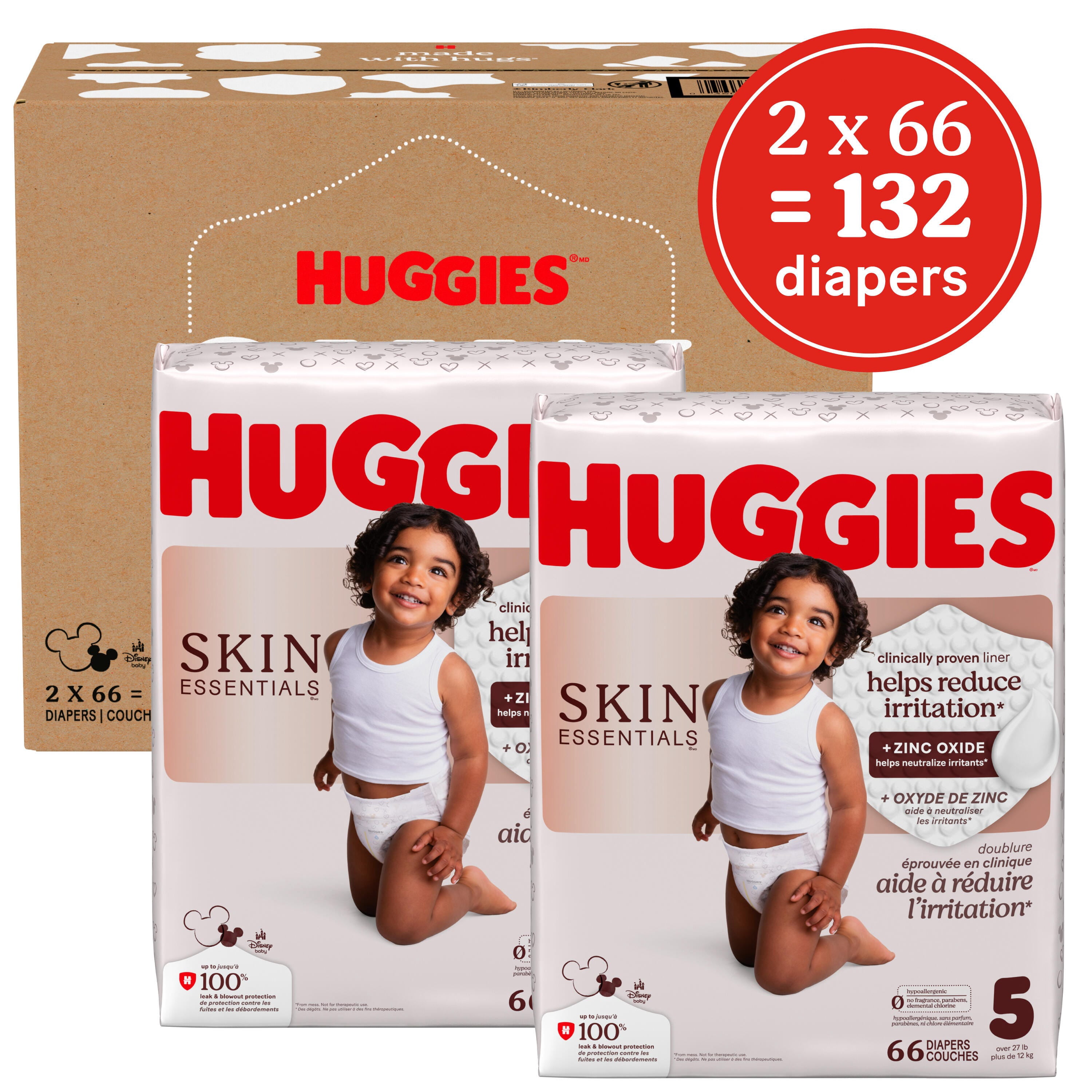 Huggies Skin Essentials Baby Diapers, 3 (16-28 lbs), 168 Count
