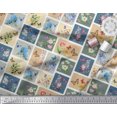 thumbnail image 2 of Soimoi Blue Polyester Crepe Fabric Floral & Insect Patchwork Printed Craft Fabric by The Yard 52 Inch Wide, 2 of 3