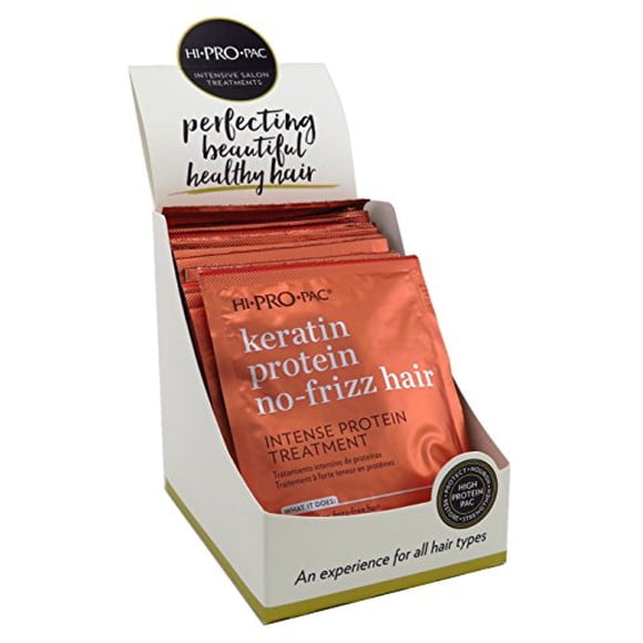 Hi-Pro-Pac Keratin Protein No-Frizz Hair Intense Protein Treatment 1.75 Ounce Packettes (12 Pieces) (51ml)