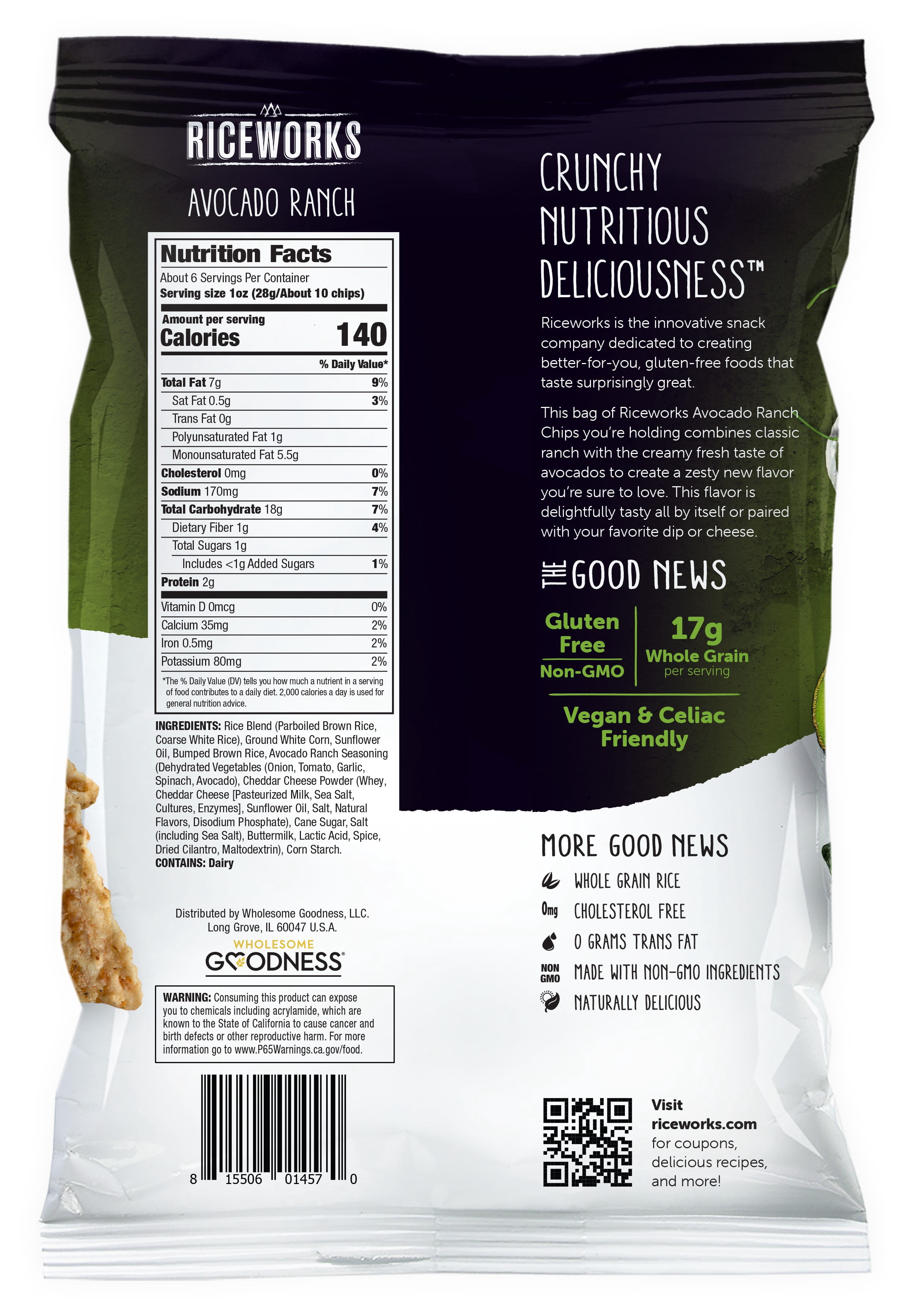 RiceWorks Ranch et Avocat 155g Sac