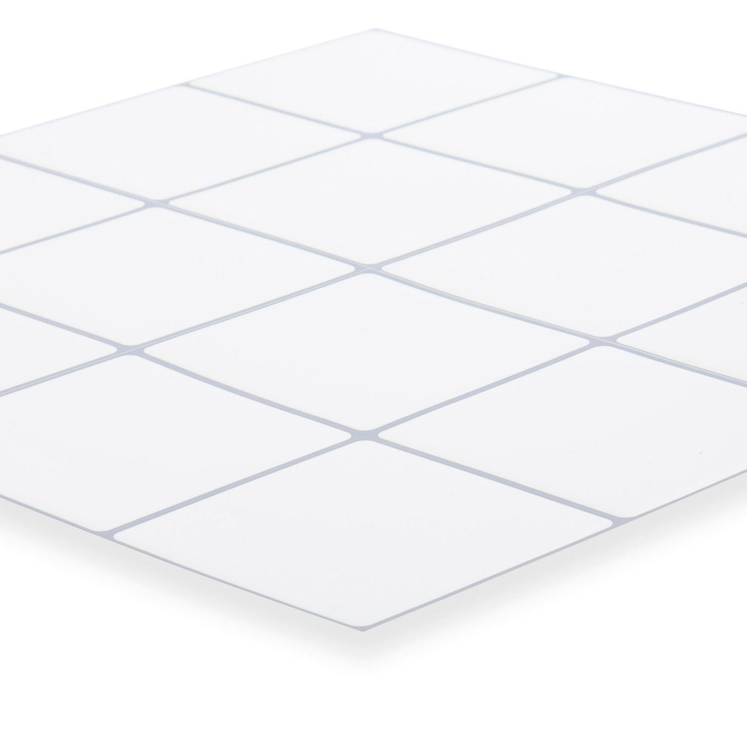 Truu Design, White Square Self-Adhesive Peel and Stick Self-Adhesive Peel and Stick Wall Tiles