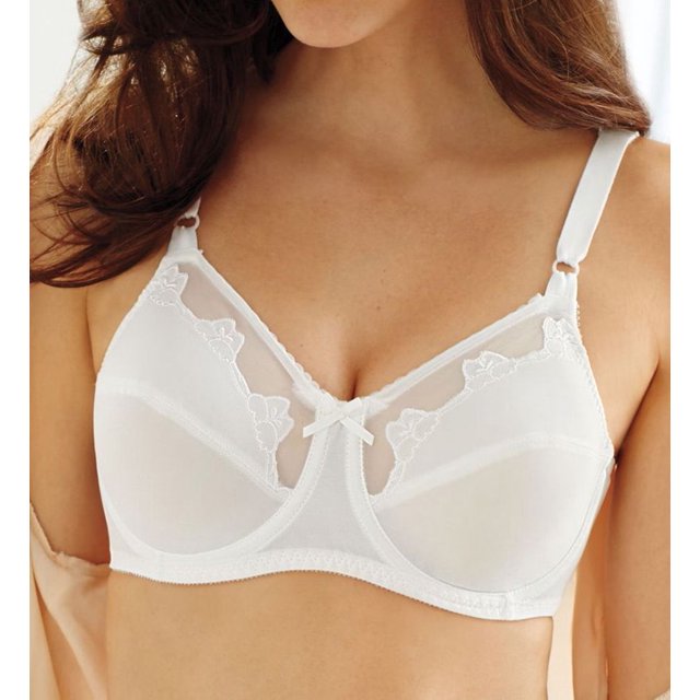 Bali Womens Flower Bali Underwire Bra - Best-Seller, 44DDD, White