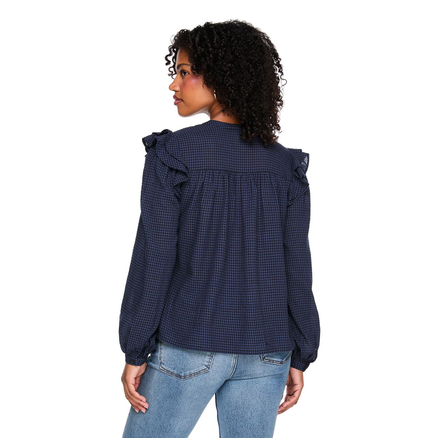 George Women's Ruffled Long-Sleeve Top