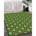 thumbnail image 3 of Ahgly Company Tapis d'Intérieur Lavables en Machine Carrés Transitionnels Vert Pois, 8' Carré, 3 of 7