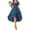 Blue, variant on Miqool Women Short Sleeve Chiffon Dress V-Neck Elegent Wedding Guest Dress High Low Tiered Evening Party Dress