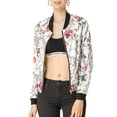 thumbnail image 2 of INSPIRE CHIC Blouson Bomber pour Femme Coupe Ajustée Léger à Fermeture Éclair Blanc P, 2 of 8