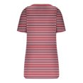 thumbnail image 3 of FAIWAD Tuniques à Manches 3/4 pour Femmes, Hauts Boutonnés à Encolure Dégagée, Chemises Côtelées, T-Shirts Graphiques à Rayures Décontractés d'Été, 3 of 4