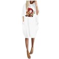 thumbnail image 2 of Styesk Robes pour Femmes la Mode Robe d'Hiver pour Femmes Grande Taille Ample avec Poches Robe de Noël Imprimée, 2 of 5