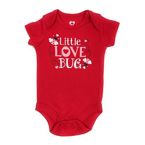 Topsville Inc. Ensemble Justaucorps Assorti Love & Heart pour Garçons & Filles pour la Saint-Valentin (Newborn Love Xox)