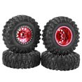 thumbnail image 2 of Pneu RC, Roue RC Largeur 1,8 Po Alliage d'Aluminium pour Crawler RC 1/10 Rouge, 2 of 8