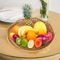 thumbnail image 4 of Oleegame 2PC Stainless Steel Cutlery Set Rattan Round Fruit Baskets Wicker Storage Bowls Natural Woven Serving Basket Bowls Decorative Baskets For Kitchen Counter Organizing 9x9x2inch Brown, 4 of 9