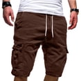 thumbnail image 1 of LSLJS Men's Sport Pure Color Bandage Casual Loose Sweatpants Drawstring Shorts Pant, 1 of 6