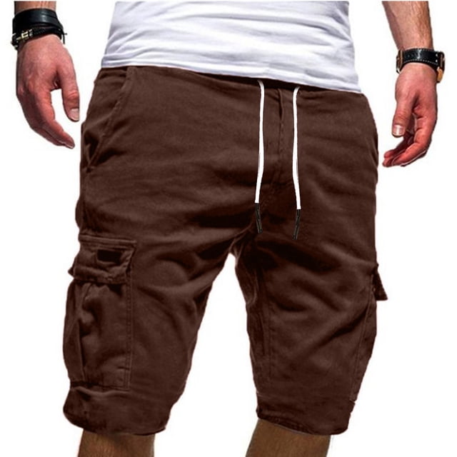 LSLJS Men's Sport Pure Color Bandage Casual Loose Sweatpants Drawstring Shorts Pant