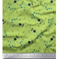 thumbnail image 1 of Soimoi Moss Georgette Fabric Airplane,Guitar Wire & Notes Musical Instrument Decor Fabric Printed Yard 42 Inch Wide, 1 of 3