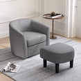 thumbnail image 3 of Giantex Fauteuil d'Appoint Pivotant avec Ottoman, Fauteuil Club Tonneau Moderne, Sofa Simple Pivotant avec Repose-Pieds, Gris, 3 of 9