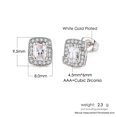thumbnail image 1 of Multicolor Earrings Color Zircon Single Full Diamond, Crystal Earrings(Platinum Rectangle), 1 of 9