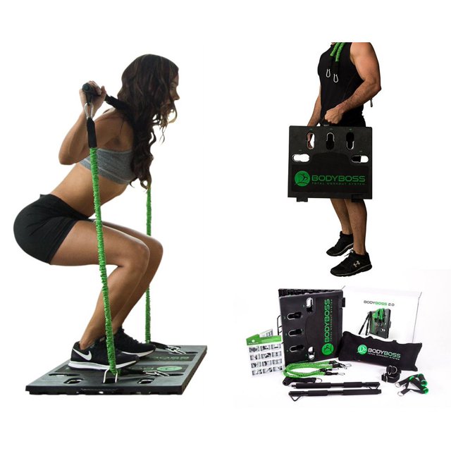 BodyBoss Home Gym 2.0 - Ensemble d'Entraînement Portable Complet Gym Home - Vert