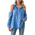 thumbnail image 1 of Birdeem Womens Fashion Color Lapel Look Slimmer Sleeve Denim Jacket, 1 of 1