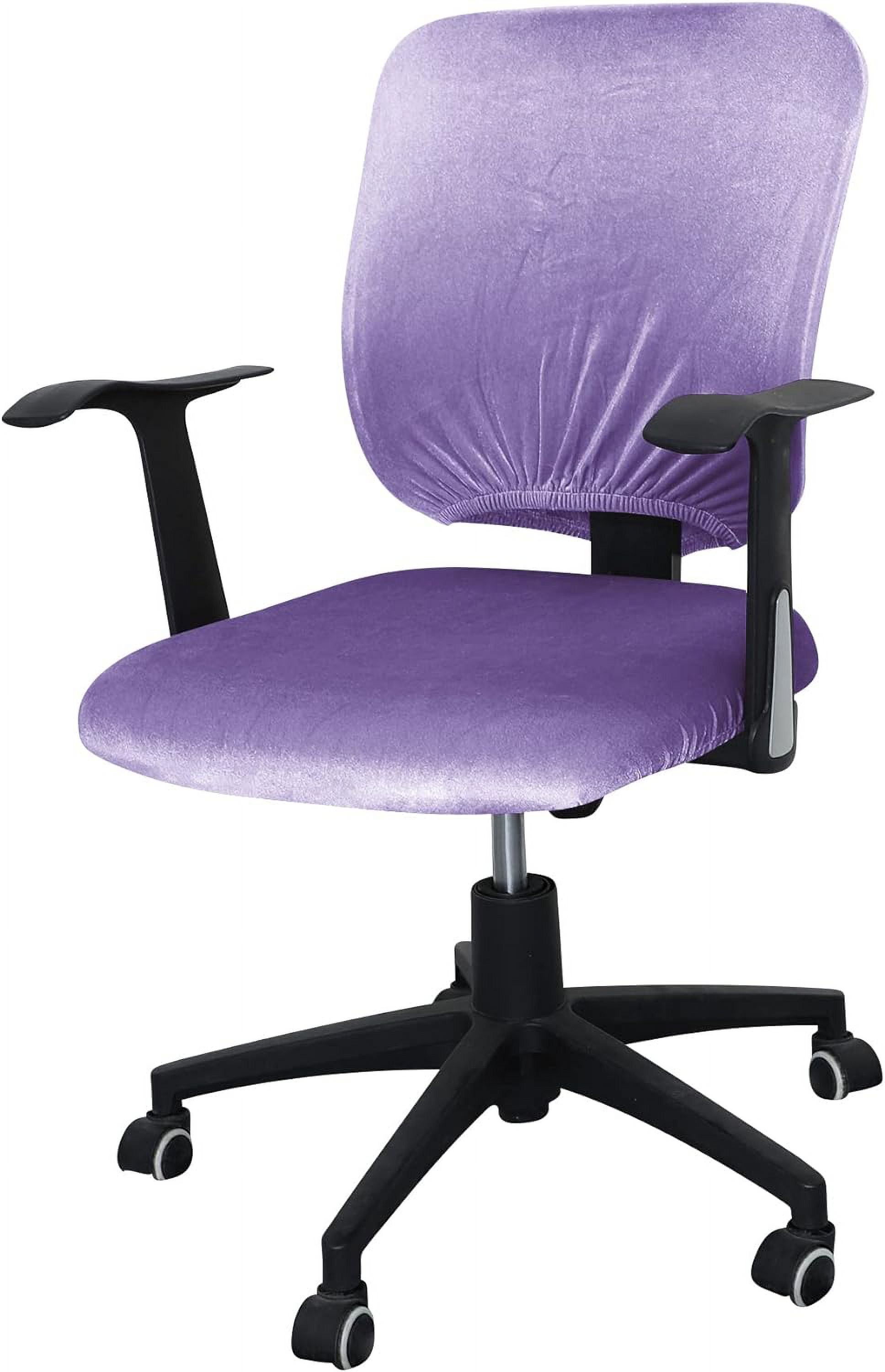 ORUYROP Housse de Chaise de Bureau Extensible Résistante à l'Eau en Spandex Extensible Jacquard Housse de Chaise d'Ordinateur pour Chaises de Bureau Velours Violet