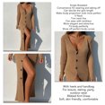 thumbnail image 3 of Womens Deep V Neck Button Down Long Knit Sweater Dress Bodycon Long Sleeves Sweater Maxi Dress, 3 of 6