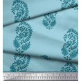 thumbnail image 2 of Soimoi Rayon Crepe Fabric Leaves Block Print Fabric by The Yard 46 Inch Wide, 2 of 5