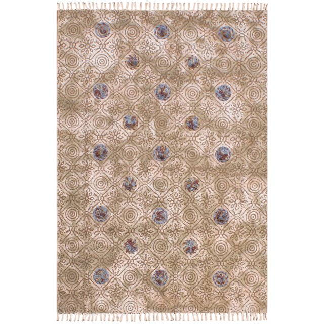 Casavani Tapis d'Entrée Géométrique pour Cuisine, Brun 8 X 8 Pi