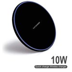 Wireless Charger , Qi-Certified 15W Max Fast Wireless Charging Pad, Compatible with iPhone 12/12 Mini/12 Pro/SE 2020/11 Pro,Samsung Galaxy S21/S20/Note 10(No AC Adapter) - Black