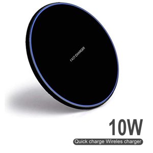 Chargeur sans fil, certifié Qi 15W Max Pad de recharge sans fil rapide, compatible avec iPhone 12/12 Mini/12 Pour/SE 2020/11 Pro,Samsung Galaxy S21/S20/Note 10(Numéro AC Adaptateur) - noir