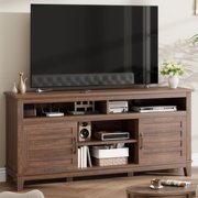 Kojooin TV Stand for 63 in, Entertainment Center with Adjustable Shelves, Farmhouse TV Stand with Cabinet Doors,for Living Room, Bedroom