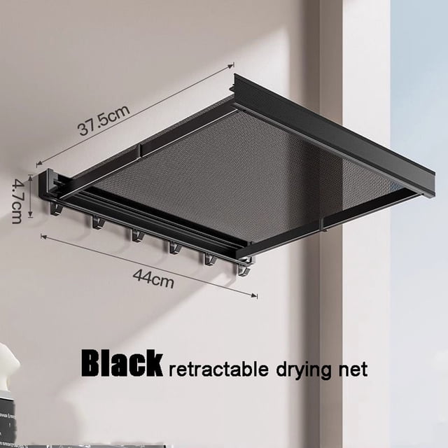 TIMIFIS Filet de Séchage, Essentiels d'Appartement Support de Séchage pour Balcon Fenêtre Espace Aluminium Séchage Pliable Non Perforé Rétractable Séchage Chaussettes et Chaussures